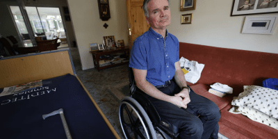 Ciaran McCarthy, 59, expects the spinal cord problem to be solved by science in his lifetime. (Credit: Nick Bradshaw)